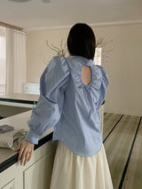 [SALE] Sora Back Point Shoulder Puff Blouse