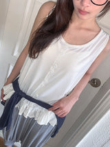 [BAONHAUS] Hironen Button Frill Layered Sleeveless