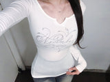 Rose lettering slim fit T-shirt