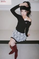 Halterneck Lace Layered Two-Piece Knitwear