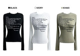 クイットポーンタイポスリムロングスリーブTシャツ (3 colors)