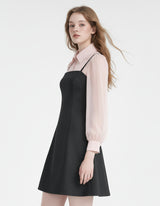 Celienne Sheer Blouse Layered Bustier Dress Long VER