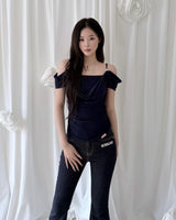Eve Summer Draping Off-Shoulder Blouse