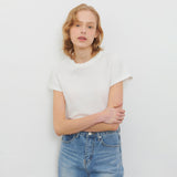 セミクロップTシャツ ホワイト