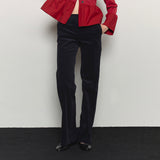 Corduroy Flared Tailored Pants - Navy