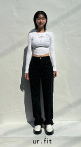 FLOWER DOT DENIM PANTS code 23001