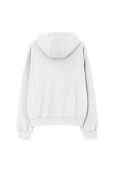 09 Numbering hooded zip-up, Light melange