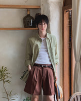 ファニーストライプ長袖シャツ