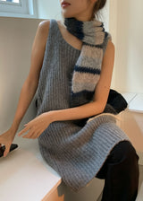 WOOL BLEND COLOR MUFFLER