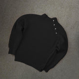 ASCLO モックネックショルダーボタンニット (4color)