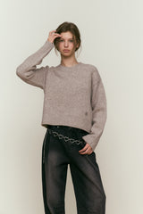 COLLECTION ROUND NECK KNIT [OAT MEAL]