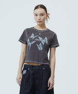 PIGMENT BUTTERFLY GOTH CROP TEE_CHARCOAL