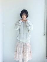 cream checkered pocket skirt