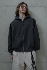 Pigment Stud Hood Zip-Up