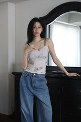 Flower Mesh Blanc Sleeveless