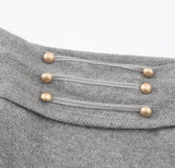 Gold Button Off-Shoulder Knit Top