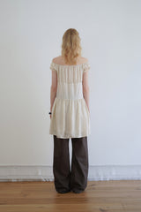 Silky shirring dress_beige