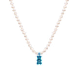 Petit Bear Pearl Necklace_Blue