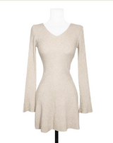 milktea bell flare knit ops