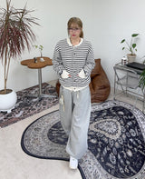 Laber Waffle Stripe Cardigan