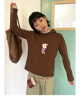 UnsocialNight春夏新作オリジナルデザインかわいいプリント二色フード付きTシャツ