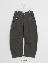 Billet Buckle Stitch Curved Balloon Pants