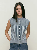 CHERRY CAP SLEEVE KNIT VEST [SKY]