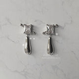 アーバンメタルドロップピアス - シルバー