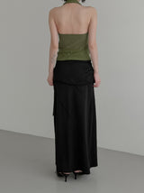 Blin Mesh Cowl Halter Top
