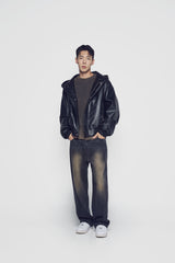 24FW SPRAY WASHING OVERSIZE KNIT BLACK