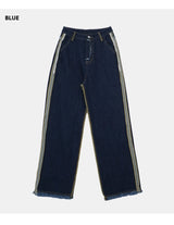Double Side Seam Cutting Denim Pants