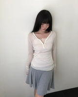 Kabe Hook Long-Sleeve Knit Top