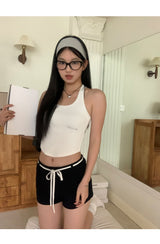 White Ribbon High Short Pants