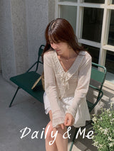 frill see-through cardigan(4color)