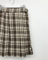 Grunge Button-Up Checkered Skirt (2 Colors)