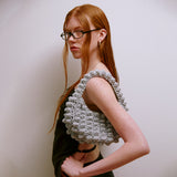 Bubble Knit Bag (Silver)