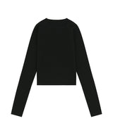 Ribbed Crop Long Sleeve - Black