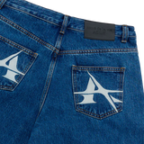 25SS ポイントロゴポケットデニムショートパンツ ブルー