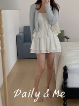 Back banding cotton cancan skirt(2color)