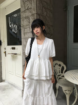 Bonomi Vintage Punching Tiered Banding Long Skirt