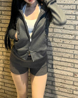 Studded Crop Hoodie