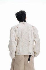Pearl Knit Hollow Cardigan