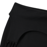 Layered Tied Drape Mermaid Skirt - BLACK