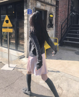 フェアドットレースリボンスリーブレストップス