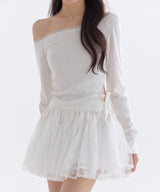 BUTTON LACE BREEZE SKIRT_TT6S513IV