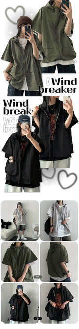 Delop to Way Short Sleeve Hooded Zip-Up Jumper