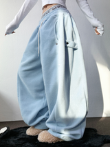 ストライプフリースワンサイドストリングアノラックニットスウェット 💙🩶🧡3COLOR