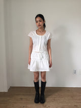 Nina lace pin tuck blouse (2color)
