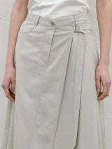 (SK-5015)EIIA UNBALANCED WRAP SKIRT
