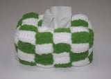 green checkerborad tissue case